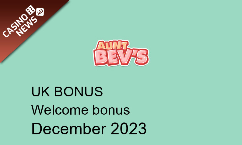 Latest Aunt Bevs Casino bonus spins for UK players, 20 bonus spins