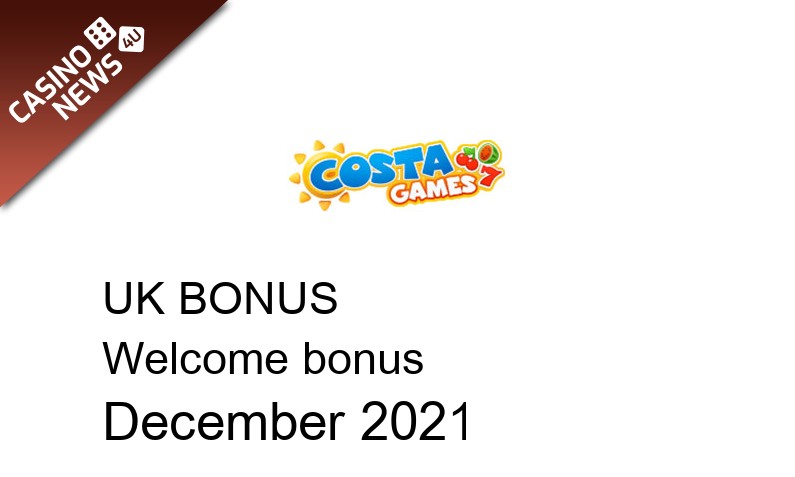 Latest Costa Games UK bonus spins December 2021, 100 bonus spins