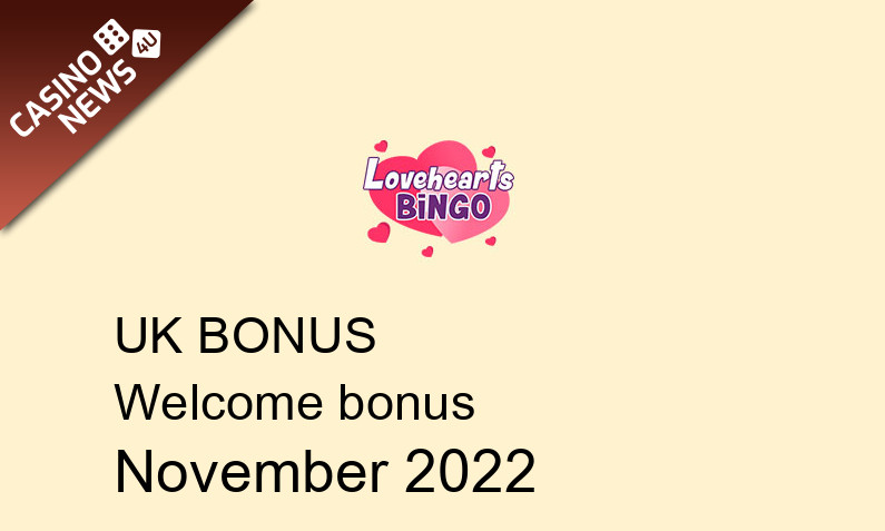 Latest Love Hearts Bingo UK bonus spins November 2022, 20 bonus spins