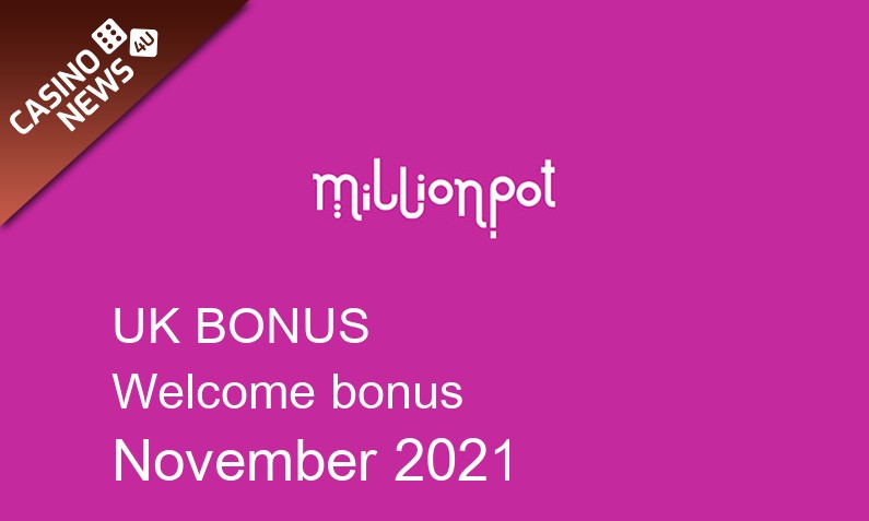 Latest MillionPot bonus spins for UK players November 2021, 25 bonus spins