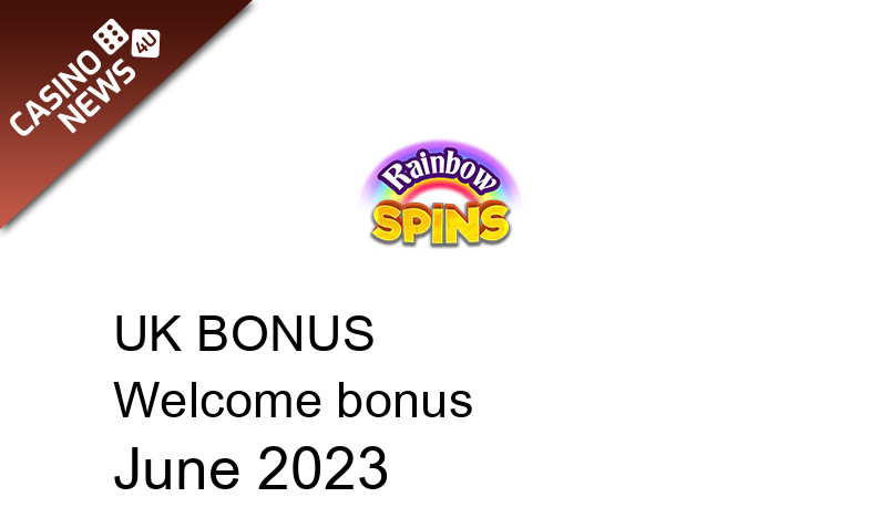 Latest Rainbow Spins bonus spins for UK players June 2023, 500 bonus spins