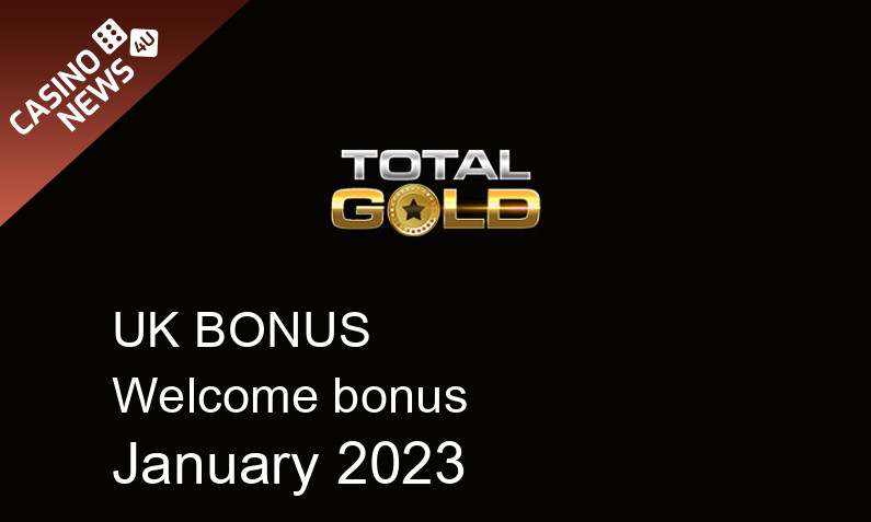 Latest Total Gold Casino bonus spins for UK players January 2023, 25 bonus spins