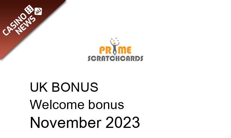 Latest UK bonus spins from Prime Scratch Cards Casino November 2023, 100 bonus spins