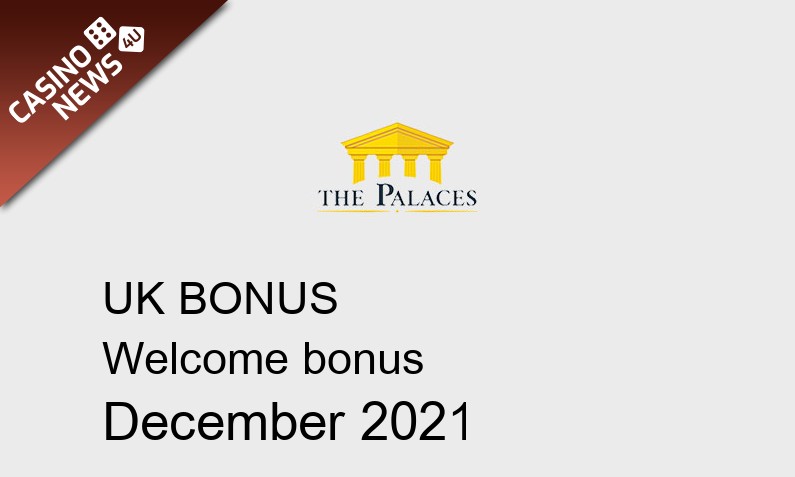 Latest UK bonus spins from The Palaces Casino December 2021, 50 bonus spins