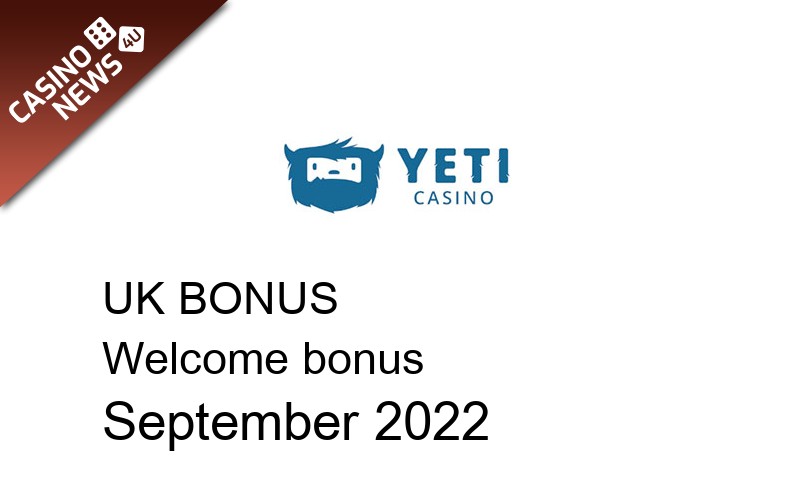 Latest UK bonus spins from Yeti Casino September 2022, 77 bonus spins